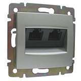 Розетка компьютерная 2хRJ45 Legrand Valena 6 кат STP на винтах алюминий 770245