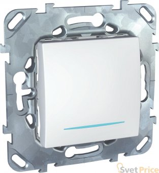 Выключатель одноклавишный кнопочный с подсветкой Schneider Electric Unica MGU5.206.18NZD