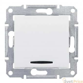 Выключатель одноклавишный с красной подсветкой Schneider Electric Sedna 10A 250V SDN0400321