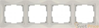 Рамка Snabb Basic на 4 поста слоновая кость WL03-Frame-04 4690389098765