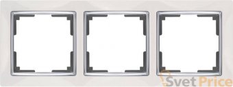 Рамка Snabb на 3 поста белая WL03-Frame-03-white 4690389046124